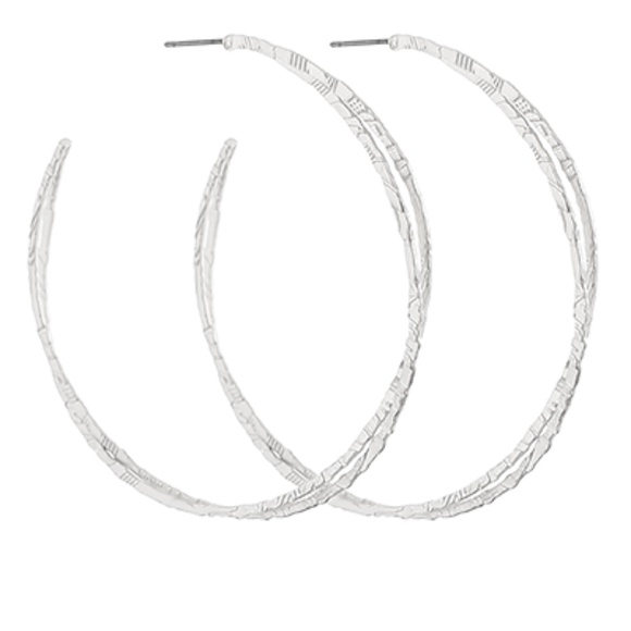 Textured Metal Hoops - Picture 2 of 2